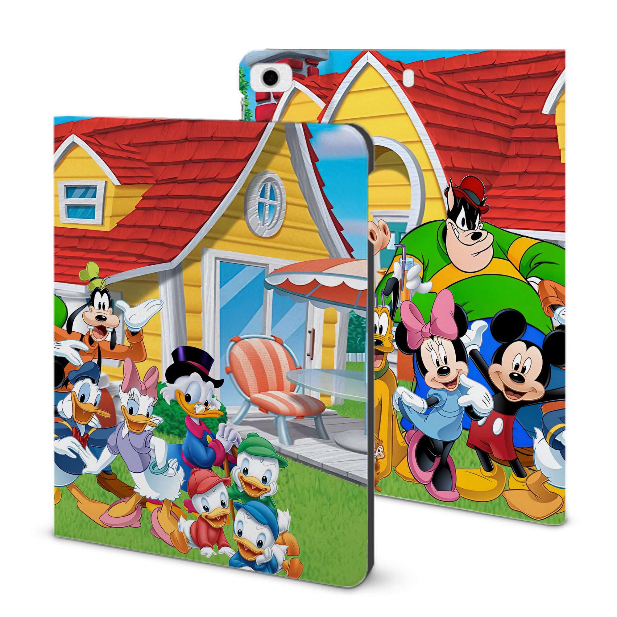 （画像用） ミッキーマウス Mickey Mouse IPad ケース ブック型 PUレザー TPU 耐衝撃 軽量 薄型 ペン収納なし 全面保護 IPad 各モデル対応